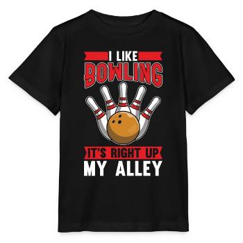 Bowling Alley I Like Bowling It's Right Ninepins - Stanley/Stella MINI CREATOR Kids’ T-Shirt - black - Front - Mikhail (115cm)