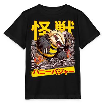 Kaiju Honey Badger Puzzle de monstres d’anime japonais - T-shirt bio MINI CREATOR Stanley/Stella Enfant - noir - Devant - Mikhail (115cm)