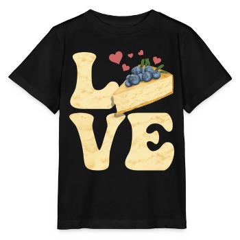 Dessert Blueberry Cheesecake LOVE - Stanley/Stella MINI CREATOR Kids’ T-Shirt - black - Front - Mikhail (115cm)
