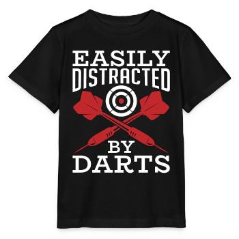 Target Sports Easily Distracted By Darts Bullseye - Stanley/Stella Kinder T-Shirt MINI CREATOR  - Schwarz - Vorne - Mikhail (115cm)