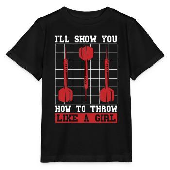 Target Sports I'll Show You How To Throw Bullseye - Stanley/Stella Kinder T-Shirt MINI CREATOR  - Schwarz - Vorne - Mikhail (115cm)