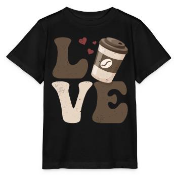 Café Caféine LOVE - T-shirt bio MINI CREATOR Stanley/Stella Enfant - noir - Devant - Mikhail (115cm)