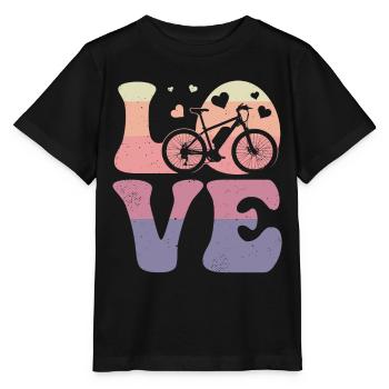 E-Bike Elektronisches Fahrrad LOVE - Stanley/Stella Kinder T-Shirt MINI CREATOR  - Schwarz - Vorne - Mikhail (115cm)