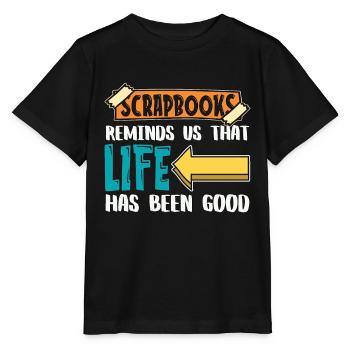 Scrapbooks Reminds Us That Life Crafting Artwork - Stanley/Stella MINI CREATOR Kids’ T-Shirt - black - Front - Mikhail (115cm)
