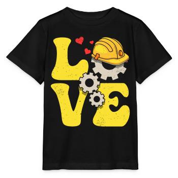 Engineer Engineering LOVE - Stanley/Stella MINI CREATOR Kids’ T-Shirt - black - Front - Mikhail (115cm)