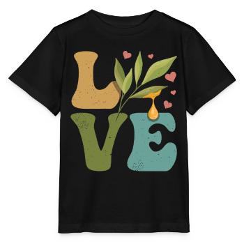 LOVE Huile essentielle - T-shirt bio MINI CREATOR Stanley/Stella Enfant - noir - Devant - Mikhail (115cm)