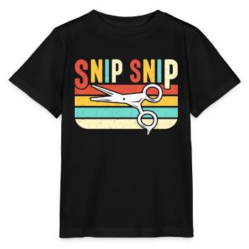 Hairstylist Snip Snip Retro Loves Haircut Scissors - Stanley/Stella MINI CREATOR Kids’ T-Shirt - black - Front - Mikhail (115cm)