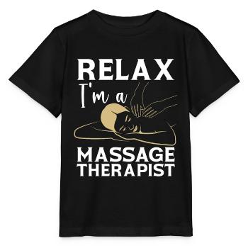 Massage Therapist Relax I'm A Massage Chiropractor - Stanley/Stella Kinder T-Shirt MINI CREATOR  - Schwarz - Vorne - Mikhail (115cm)