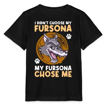 Furry Fandom Fursuit Wolf - Stanley/Stella MINI CREATOR Kids’ T-Shirt - black - Front - Mikhail (115cm)