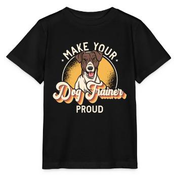 Dresseur de chiens d’assistance Faites de votre chien un amoureux de l’éducation canine - T-shirt bio MINI CREATOR Stanley/Stella Enfant - noir - Devant - Mikhail (115cm)