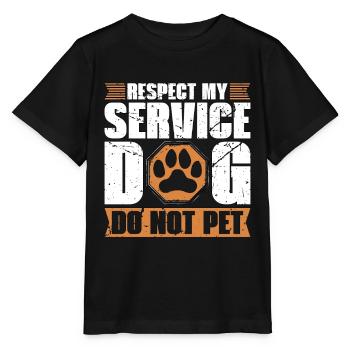Service Dog Respect My Service Therapy Dog Lover - Stanley/Stella Kinder T-Shirt MINI CREATOR  - Schwarz - Vorne - Mikhail (115cm)