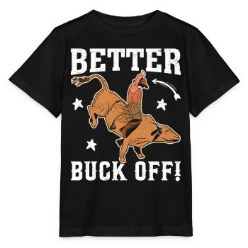 Lustiger Stierreiter Stierreitender Cowboy - Stanley/Stella Kinder T-Shirt MINI CREATOR  - Schwarz - Vorne - Mikhail (115cm)