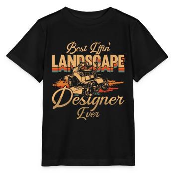 Paysagiste Meilleur paysagiste Effin' Jardinier - T-shirt bio MINI CREATOR Stanley/Stella Enfant - noir - Devant - Mikhail (115cm)