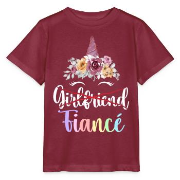 Engagement Bridal Shower - Stanley/Stella MINI CREATOR Kids’ T-Shirt - burgundy - Front - Kain (125cm)
