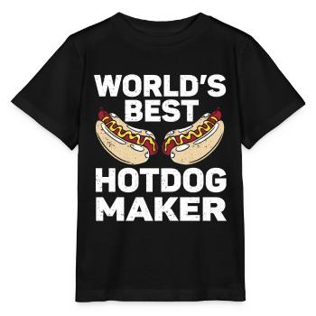 Hot-Dog Cadeau Nourriture Hot Dog - T-shirt bio MINI CREATOR Stanley/Stella Enfant - noir - Devant - Mikhail (115cm)