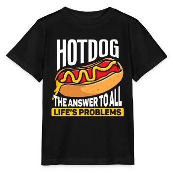 Hot Dog Gift Food Hot Dog - Stanley/Stella MINI CREATOR Kids’ T-Shirt - black - Front - Mikhail (115cm)