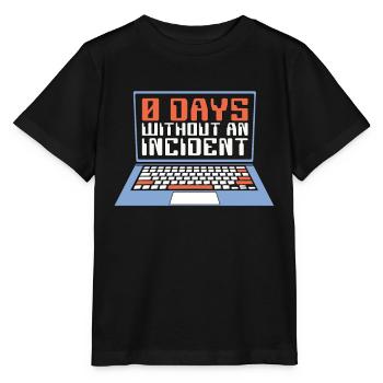 Cybersecurity 0 Days Without An Incident Phishing - Stanley/Stella MINI CREATOR Kids’ T-Shirt - black - Front - Mikhail (115cm)
