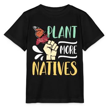 Plante d’asclépiade Plus d’indigènes Monarques Papillons - T-shirt bio MINI CREATOR Stanley/Stella Enfant - noir - Devant - Mikhail (115cm)