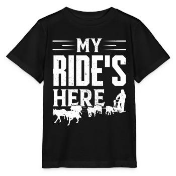Mushing Dog Sledding Musher - Stanley/Stella MINI CREATOR Kids’ T-Shirt - black - Front - Mikhail (115cm)