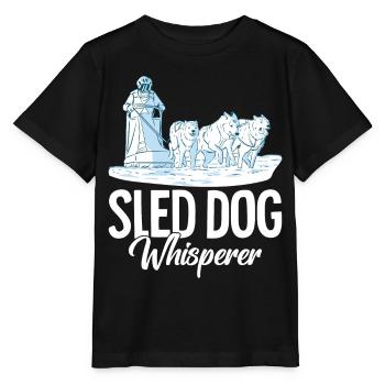 Mushing Dog Sledding Musher - Stanley/Stella MINI CREATOR Kids’ T-Shirt - black - Front - Mikhail (115cm)