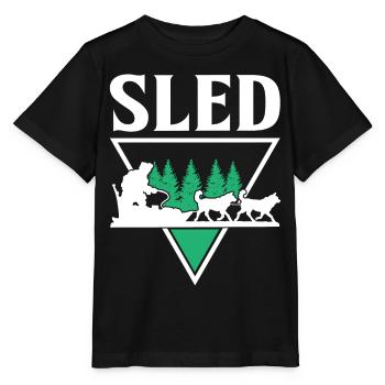 Mushing Dog Sledding Musher - Stanley/Stella MINI CREATOR Kids’ T-Shirt - black - Front - Mikhail (115cm)
