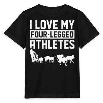 Mushing Dog Sledding Musher - Stanley/Stella MINI CREATOR Kids’ T-Shirt - black - Front - Mikhail (115cm)