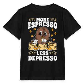 Espresso Plus d’espresso Moins de Depresso Coffeeshop - T-shirt bio MINI CREATOR Stanley/Stella Enfant - noir - Devant - Mikhail (115cm)