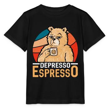Espresso Depresso Espresso Buveur de café Latte - T-shirt bio MINI CREATOR Stanley/Stella Enfant - noir - Devant - Mikhail (115cm)