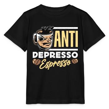 Espresso Anti Depresso Espresso Coffeeshop Latte - T-shirt bio MINI CREATOR Stanley/Stella Enfant - noir - Devant - Mikhail (115cm)