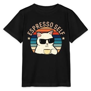 Espresso Self Loves Coffee Bean Barista Caféine - T-shirt bio MINI CREATOR Stanley/Stella Enfant - noir - Devant - Mikhail (115cm)