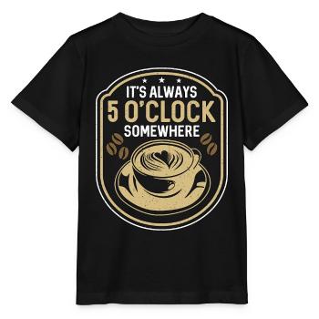 Espresso Il est toujours 17 heures quelque part Barista - T-shirt bio MINI CREATOR Stanley/Stella Enfant - noir - Devant - Mikhail (115cm)