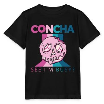 Concha Voir Je suis occupé Amateur de pâtisserie de pain de coquille sucrée - T-shirt bio MINI CREATOR Stanley/Stella Enfant - noir - Devant - Mikhail (115cm)
