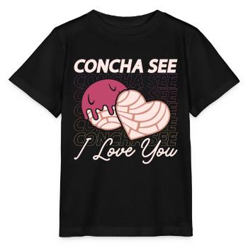 Concha See I Love You Conchas mexicaines de pain sucré - T-shirt bio MINI CREATOR Stanley/Stella Enfant - noir - Devant - Mikhail (115cm)