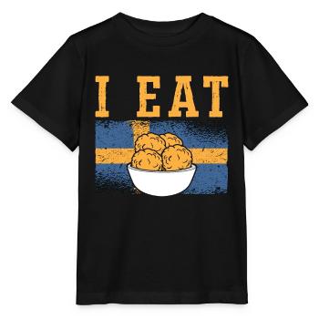 Boulettes de viande Je mange Cuisine italienne Aime les pâtes aux boulettes de viande - T-shirt bio MINI CREATOR Stanley/Stella Enfant - noir - Devant - Mikhail (115cm)