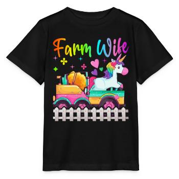 Bäuerin Landwirtin Mädchen - Stanley/Stella Kinder T-Shirt MINI CREATOR  - Schwarz - Vorne - Mikhail (115cm)