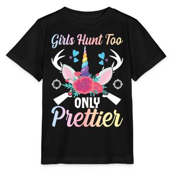 Hirschjagd Mädchen Jägerin - Stanley/Stella Kinder T-Shirt MINI CREATOR  - Schwarz - Vorne - Mikhail (115cm)