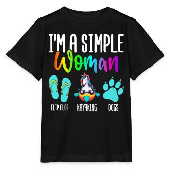 Kajakfahrerin beim Paddeln - Stanley/Stella Kinder T-Shirt MINI CREATOR  - Schwarz - Vorne - Mikhail (115cm)