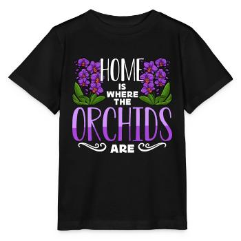 Orchids Home Is Where The Orchids Are Gardening - Stanley/Stella MINI CREATOR Kids’ T-Shirt - black - Front - Mikhail (115cm)