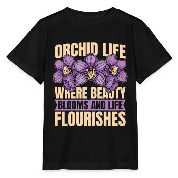 La vie des orchidées où la beauté fleurit et les plantes d’orchidées - T-shirt bio MINI CREATOR Stanley/Stella Enfant - noir - Devant - Mikhail (115cm)