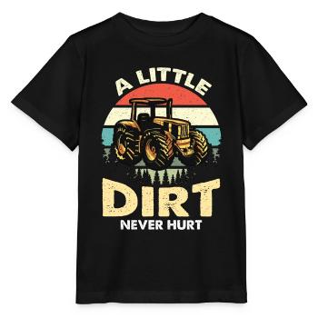 Moissonneuse-batteuse Un peu de saleté n’a jamais fait de mal à un agriculteur rétro - T-shirt bio MINI CREATOR Stanley/Stella Enfant - noir - Devant - Mikhail (115cm)