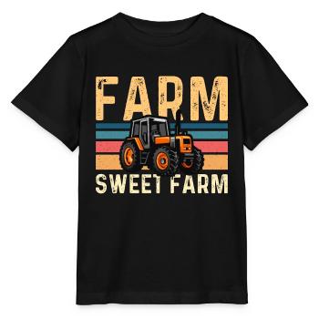 Harvester Farm Sweet Farm Farmer Combine Harvester - Stanley/Stella Kinder T-Shirt MINI CREATOR  - Schwarz - Vorne - Mikhail (115cm)