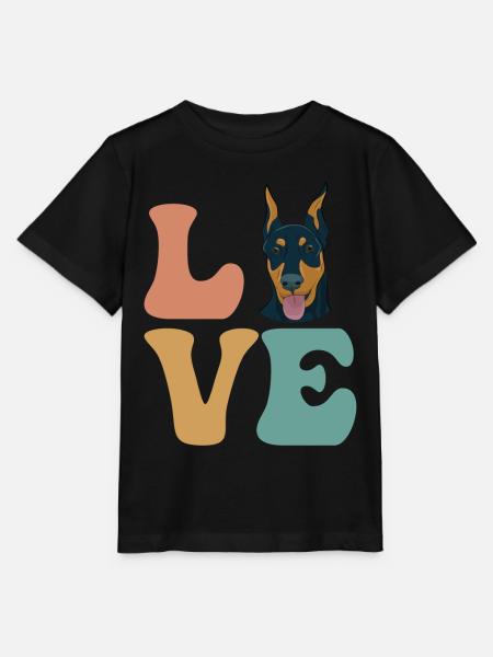 Dobermann Hund - Stanley/Stella Kinder T-Shirt MINI CREATOR - Schwarz