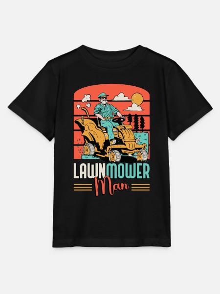 Mower Lawnmower Man Tractor Mowing Grass Cutting - Stanley/Stella MINI CREATOR Kids’ T-Shirt - black