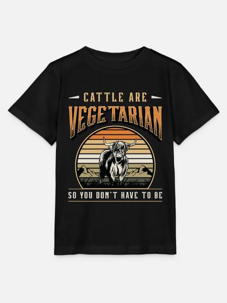 Cattle Farming Cattle Are Vegetarian Dairy Farmer - Stanley/Stella MINI CREATOR Kids’ T-Shirt - black