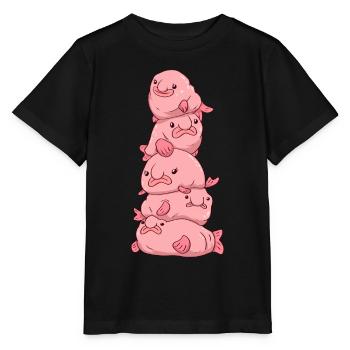 Kawaii Blobfish Blob Pile - Stanley/Stella MINI CREATOR Kids’ T-Shirt - black - Front - Mikhail (115cm)