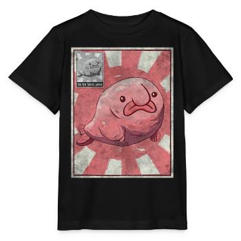 Kawaii Blobfish Affiche Japonaise - T-shirt bio MINI CREATOR Stanley/Stella Enfant - noir - Devant - Mikhail (115cm)