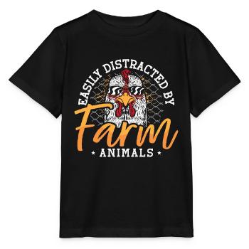 Poultry Farmer Easily Distracted By Chicken Coop - Stanley/Stella Kinder T-Shirt MINI CREATOR  - Schwarz - Vorne - Mikhail (115cm)