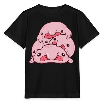 Kawaii Blobfish Haufen - Stanley/Stella Kinder T-Shirt MINI CREATOR  - Schwarz - Vorne - Mikhail (115cm)