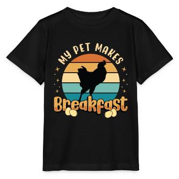 Poultry Farmer My Pet Makes Breakfast Chicken Coop - Stanley/Stella Kinder T-Shirt MINI CREATOR  - Schwarz - Vorne - Mikhail (115cm)