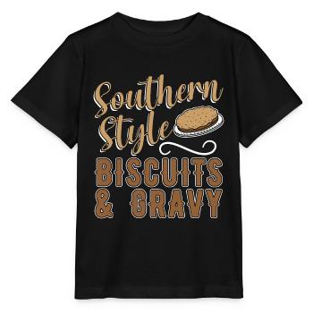 Biscuits And Gravy Southern Style Southern Cooking - Stanley/Stella MINI CREATOR Kids’ T-Shirt - black - Front - Mikhail (115cm)